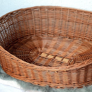 Wicker Dog Bed, Medium Dog Basket, Pet Bed, Dog/Cat Basket, Pet Basket Natural Material Dog Bed Wicker Dog Basket Willow Dog Basket Dog Gift image 2