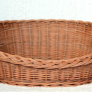 Oval Dog Bed, Wicker Dog Bed, Oval Cat Bed, Wicker Dog Basket, Small Dog Wicker Basket, Natural Material Dog Bed, Pet Basket Pet Bed Natural image 1