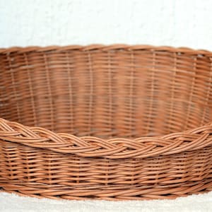 Oval Dog Bed, Wicker Dog Bed, Oval Cat Bed, Wicker Dog Basket, Small Dog Wicker Basket, Natural Material Dog Bed, Pet Basket Pet Bed Natural image 1