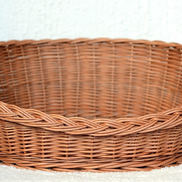 Oval Dog Bed, Wicker Dog Bed, Oval Cat Bed, Wicker Dog Basket, Small Dog Wicker Basket, Natural Material Dog Bed, Pet Basket Pet Bed Natural