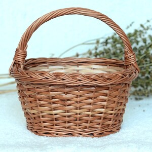 Kids Wicker Basket, Small Basket, Small Willow Basket, Small Wedding Basket, Egg Basket, Easter Basket, Flower Girl Basket, Rustic Wedding image 2