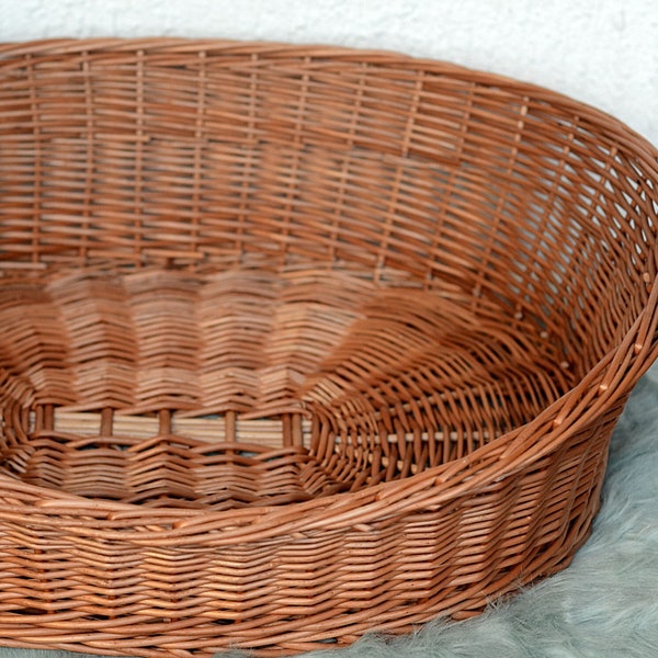 Wicker Dog Bed, Medium Dog Basket, Pet Bed, Dog/Cat Basket, Pet Basket Natural Material Dog Bed Wicker Dog Basket Willow Dog Basket Dog Gift