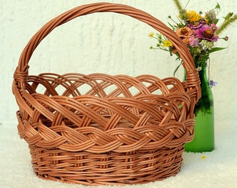 Flower Girl Basket, Kids Wicker Basket, Medium Kids Wicker Basket, Kids Easter Basket, Egg Basket, Small Oval Basket, Rustic Wedding Basket