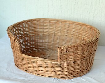 Small Dog/ Cat Basket, Small Dog Bed, Small Dog Wicker Bed, Natural Material Pet Bed, Pet Wicker Bed, Small Dog Wicker Basket, Pet Basket