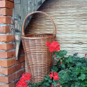 Paragüero de mimbre, cesta de mimbre para paraguas, paragüero rústico, paragüero tejido a mano, paragüero tejido de sauce imagen 4