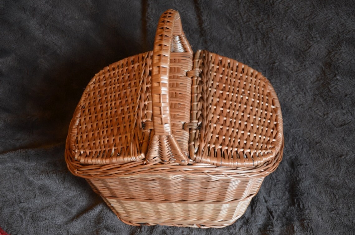 Handmade Wicker Picnic Basket Handmade Willow Basket Picnic Etsy