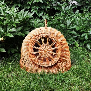 Wicker Cat Bed, Cat Cave, Wicker Cat Basket, Wicker Cat House, Cat/Small Dog House Willow Basket for Cats, Cat Furniture, Wicker Cat Carrier image 2