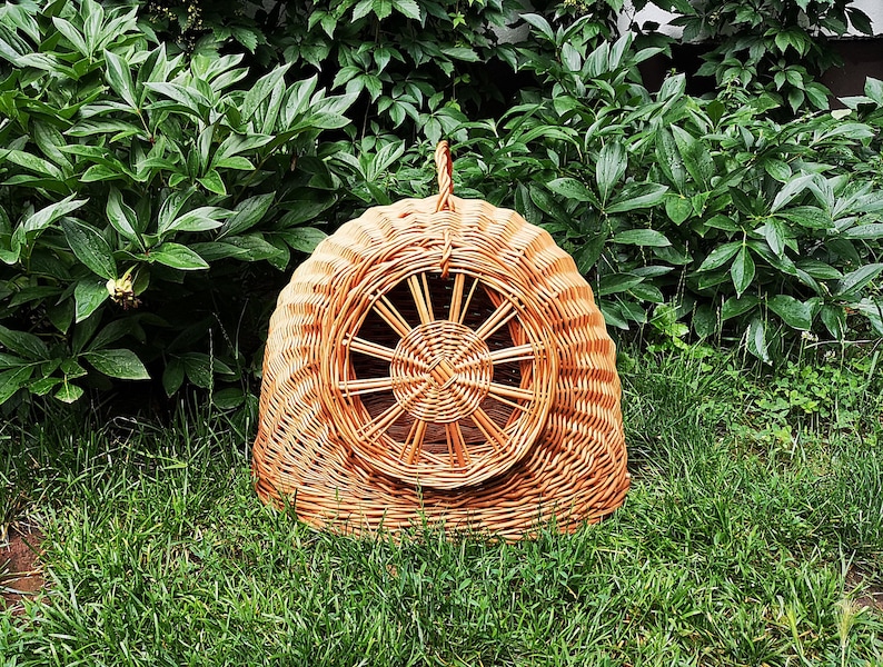 Wicker Cat Bed, Cat Cave, Wicker Cat Basket, Wicker Cat House, Cat/Small Dog House Willow Basket for Cats, Cat Furniture, Wicker Cat Carrier image 2