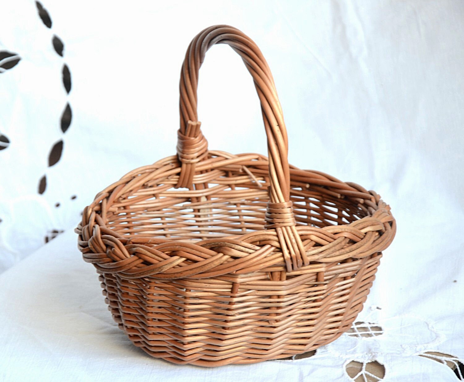 Oval Kids Wicker Basket Easter Basket Egg Hunt Basket Small Etsy