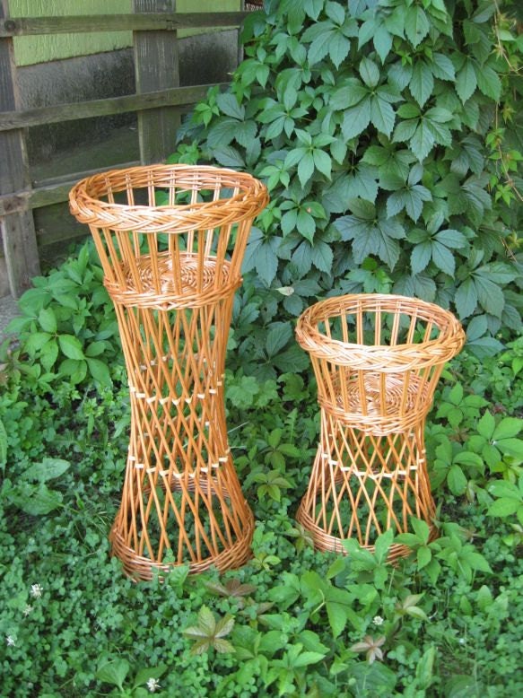 Wicker Flower Pot Holder Wicker Flower Stand Willow Flower Etsy