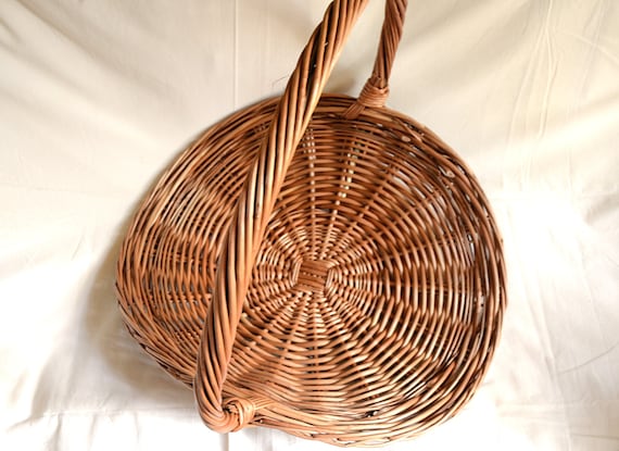 Handmade Willow Basket Woven Wicker Basket Gathering Basket 