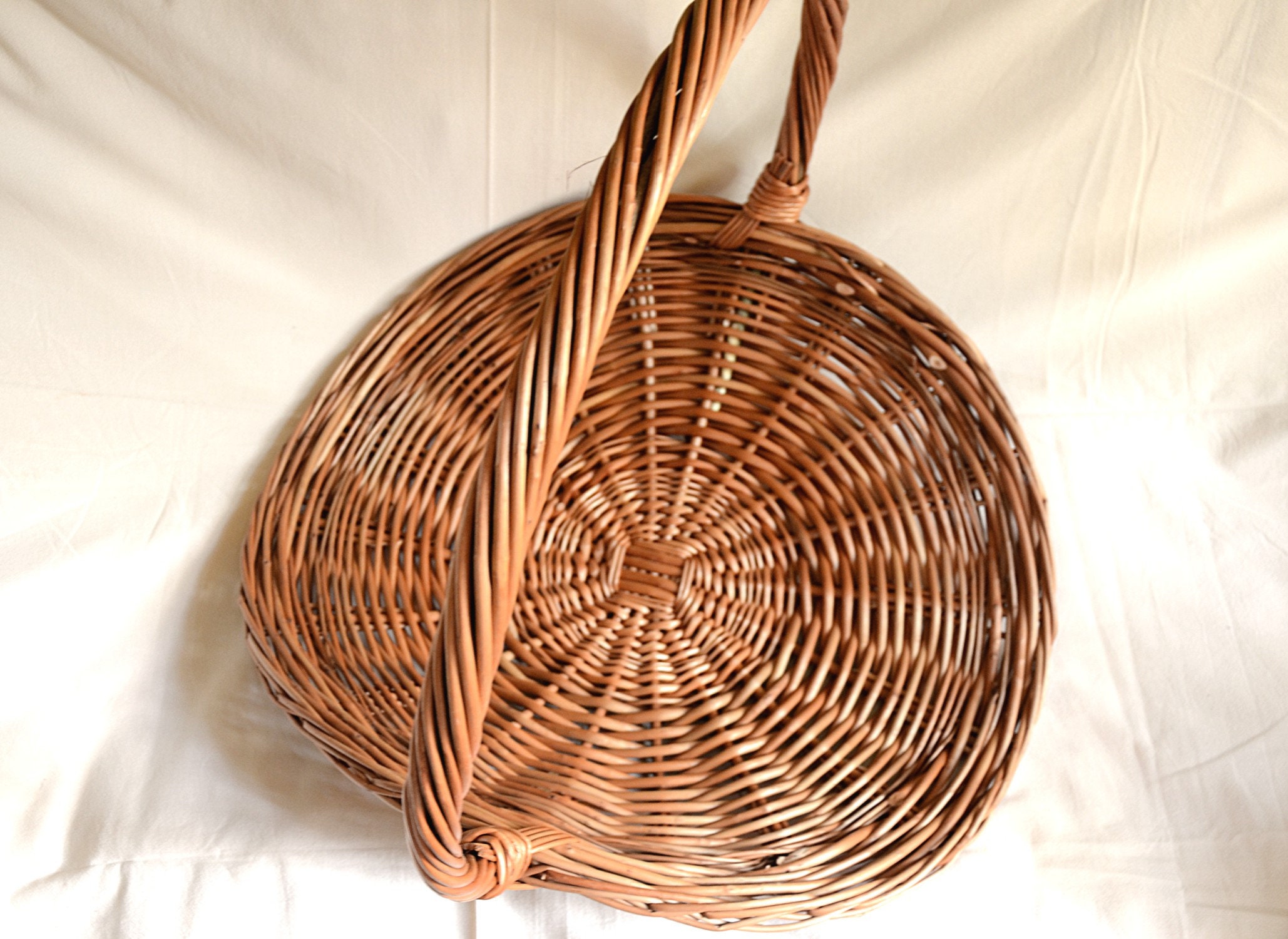 Handwoven Wicker Gathering Basket Garden Basket Log Basket Etsy