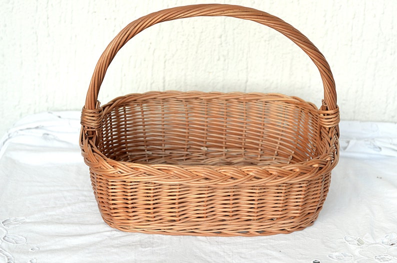 Rectangular Wicker Basket Gift Basket Shallow Basket Etsy
