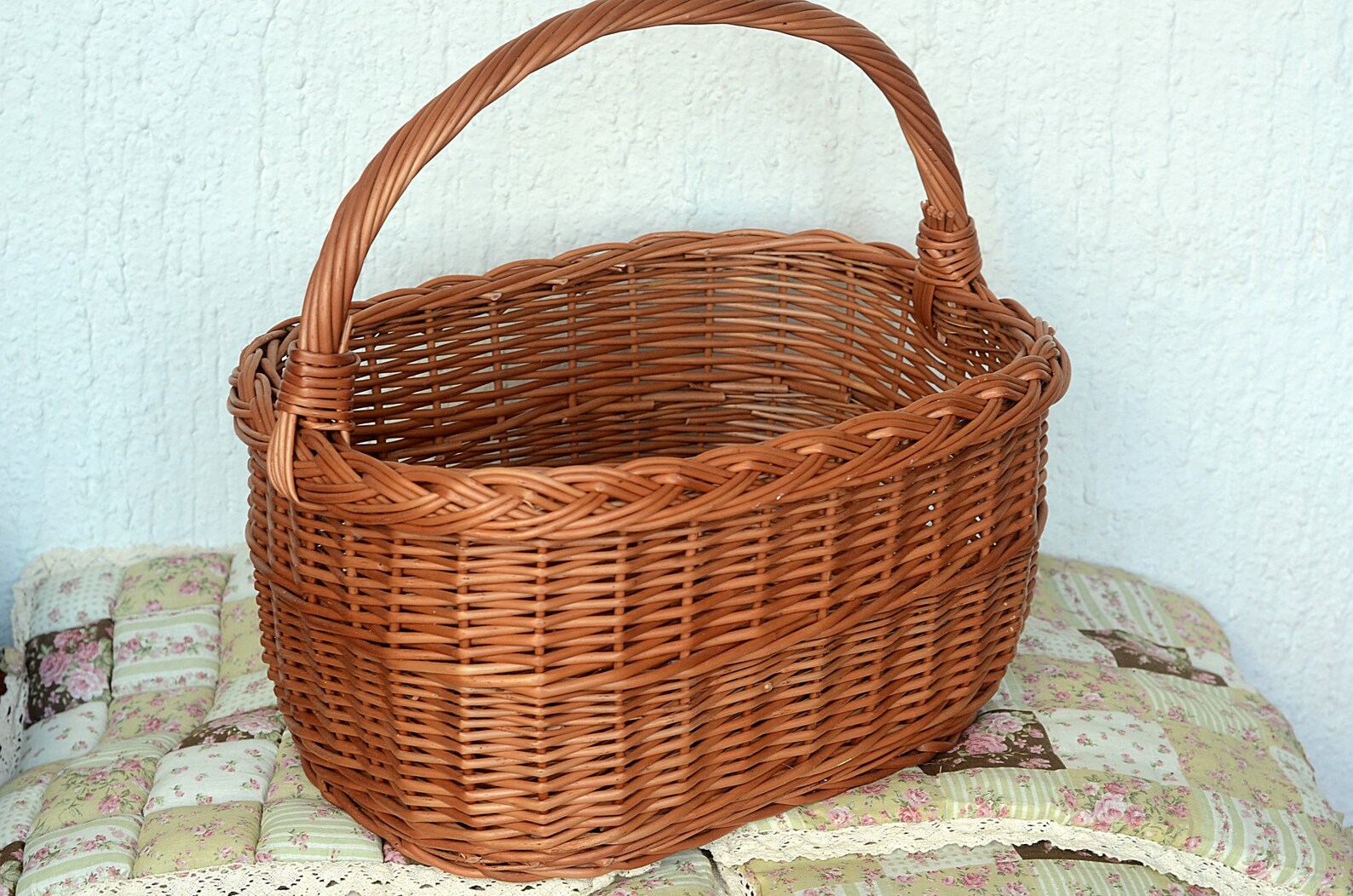 Handmade Willow Basket Woven Wicker Basket Gathering Basket Etsy