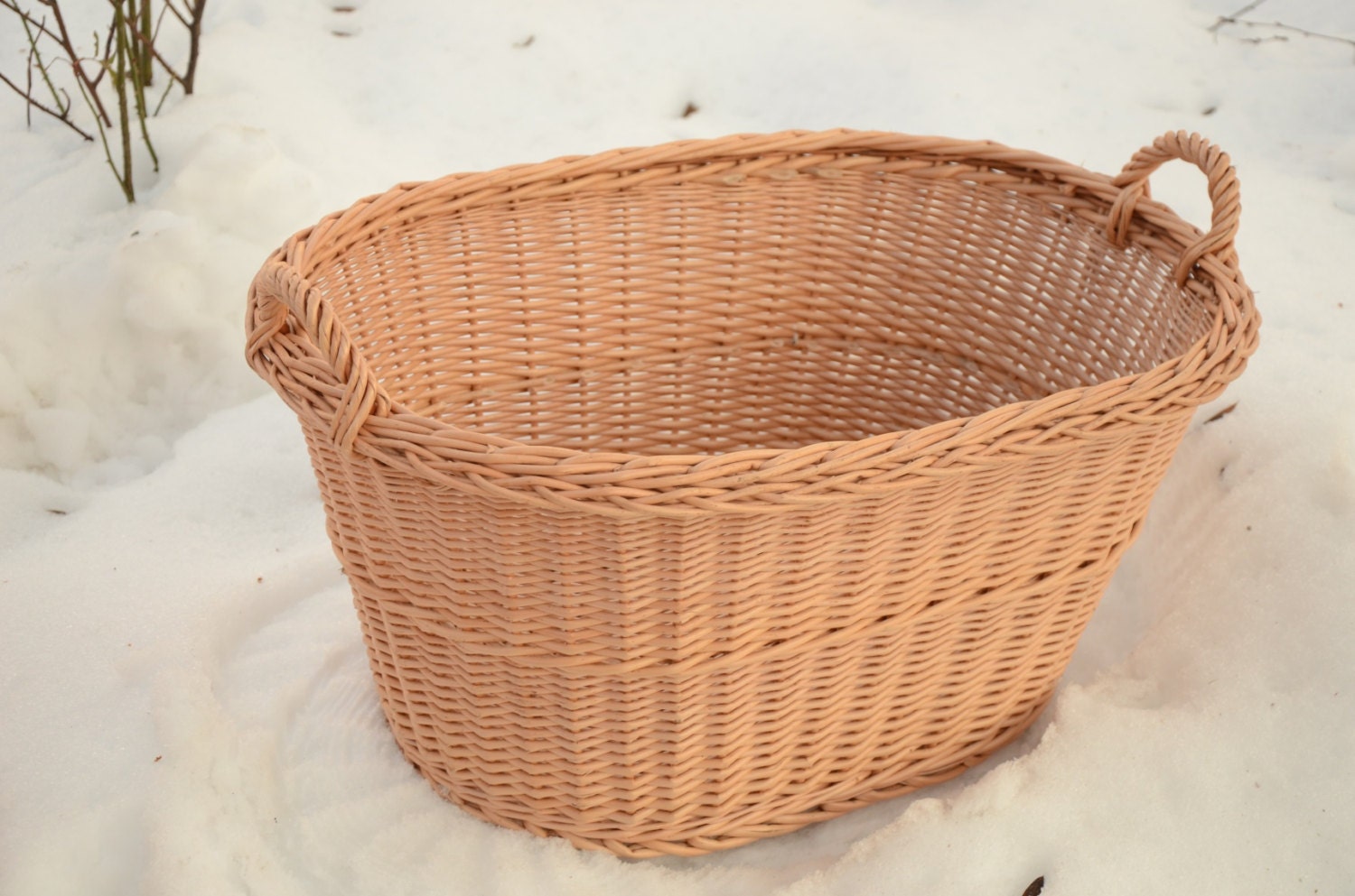 Large Wicker Laundry Basket Big Laundry Basket Handled Oval | Etsy UK