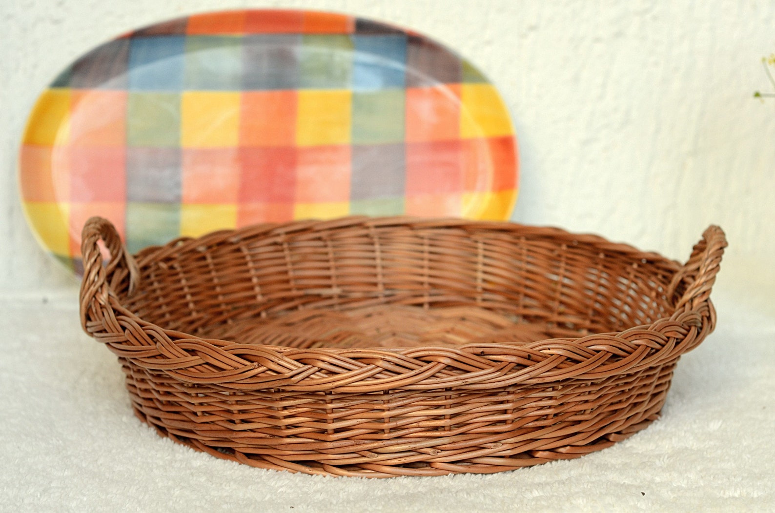 Round Tray Set of 3 Round Basket Tray Round Wicker Tray Etsy