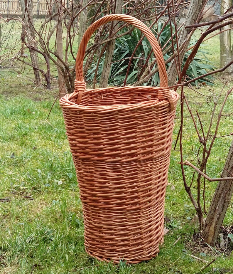 Paragüero de mimbre, cesta de mimbre para paraguas, paragüero rústico, paragüero tejido a mano, paragüero tejido de sauce imagen 3