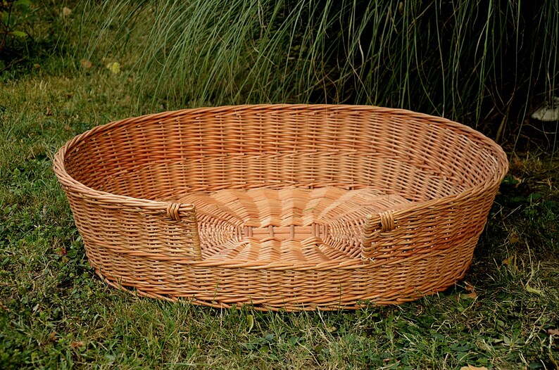 Medium/large Dog Bed Large Dog Basket Wicker Dog Furniture Etsy