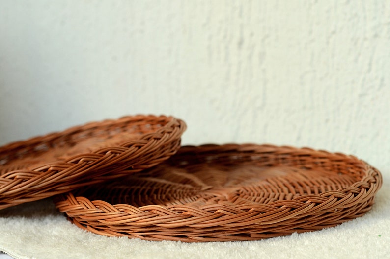 Wicker Plate Charger Wicker Wall Hanging Wicker Pizza Plate Woven Pizza Basket Tray Woven Wicker Charger Natural Wicker Pizza Charger