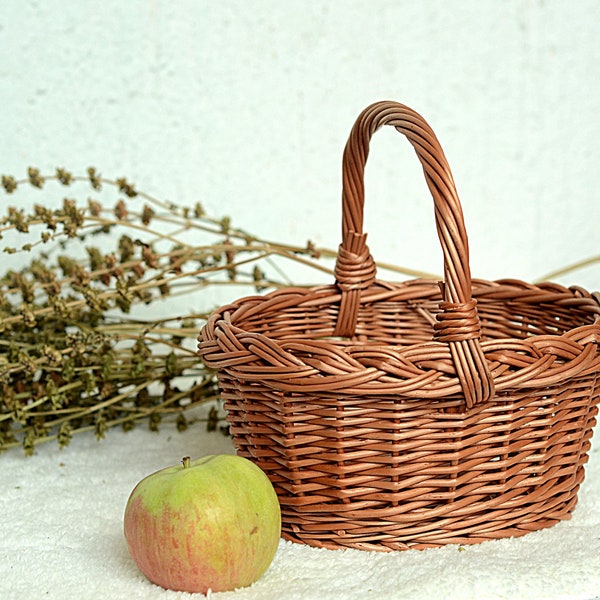 Kids Wicker Basket, Flower Girl Basket, Small Basket, Small Willow Basket, Mini Basket, Small Wedding Basket, Egg Basket, Easter Kids Basket