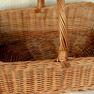 Large Rectangular Wicker Basket, Display Basket, Large Gift Basket, Rectangular Basket High Handle,Large Basket with Handle Gathering Basket image 2