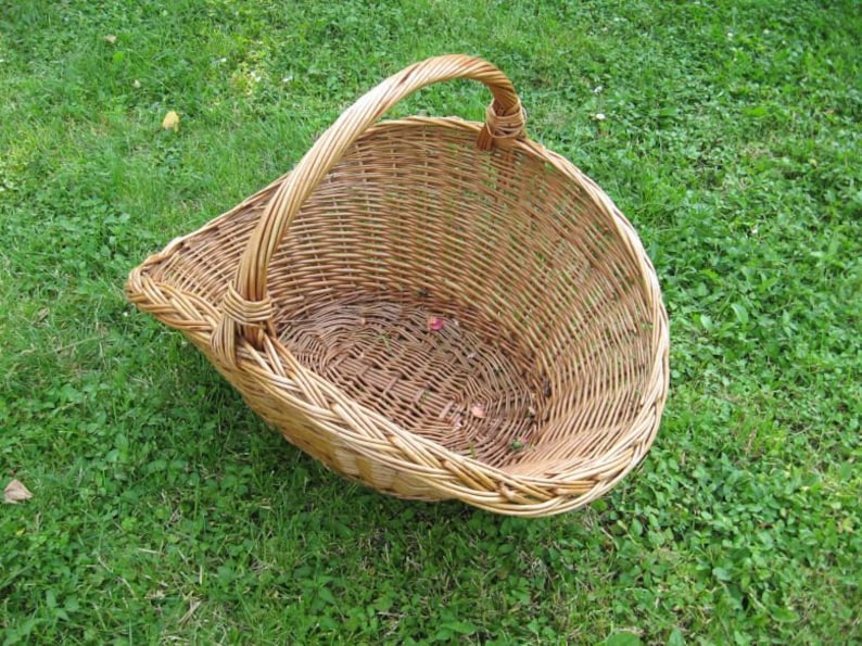 Large Wicker Basket Large Gathering Basket Firewood Basket Etsy