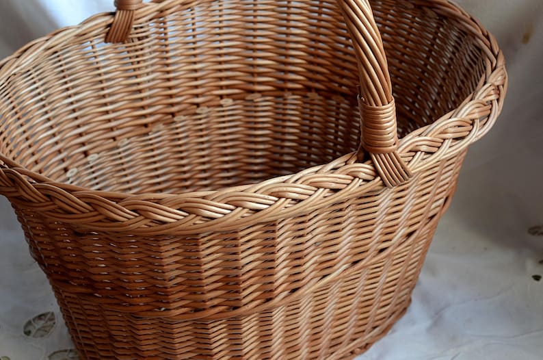 Large Oval Wicker Basket Big Woven Basket Large Picnic Etsy