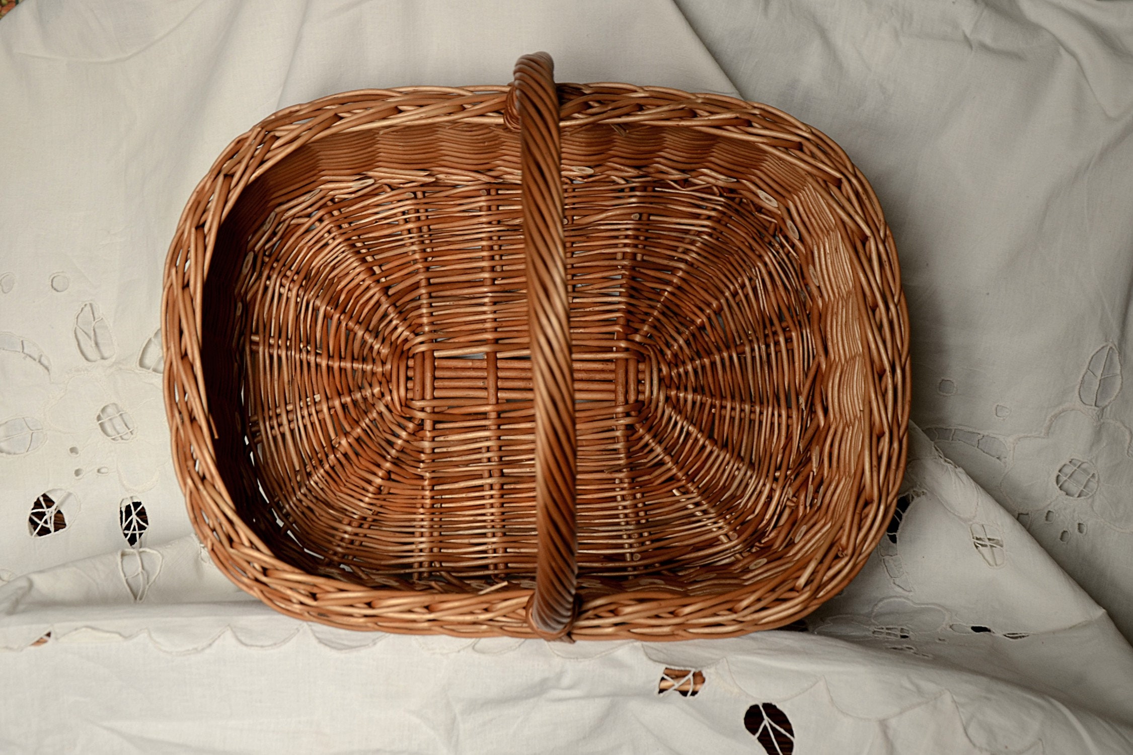 Rectangular Wicker Basket Gift Basket Shallow Basket Etsy