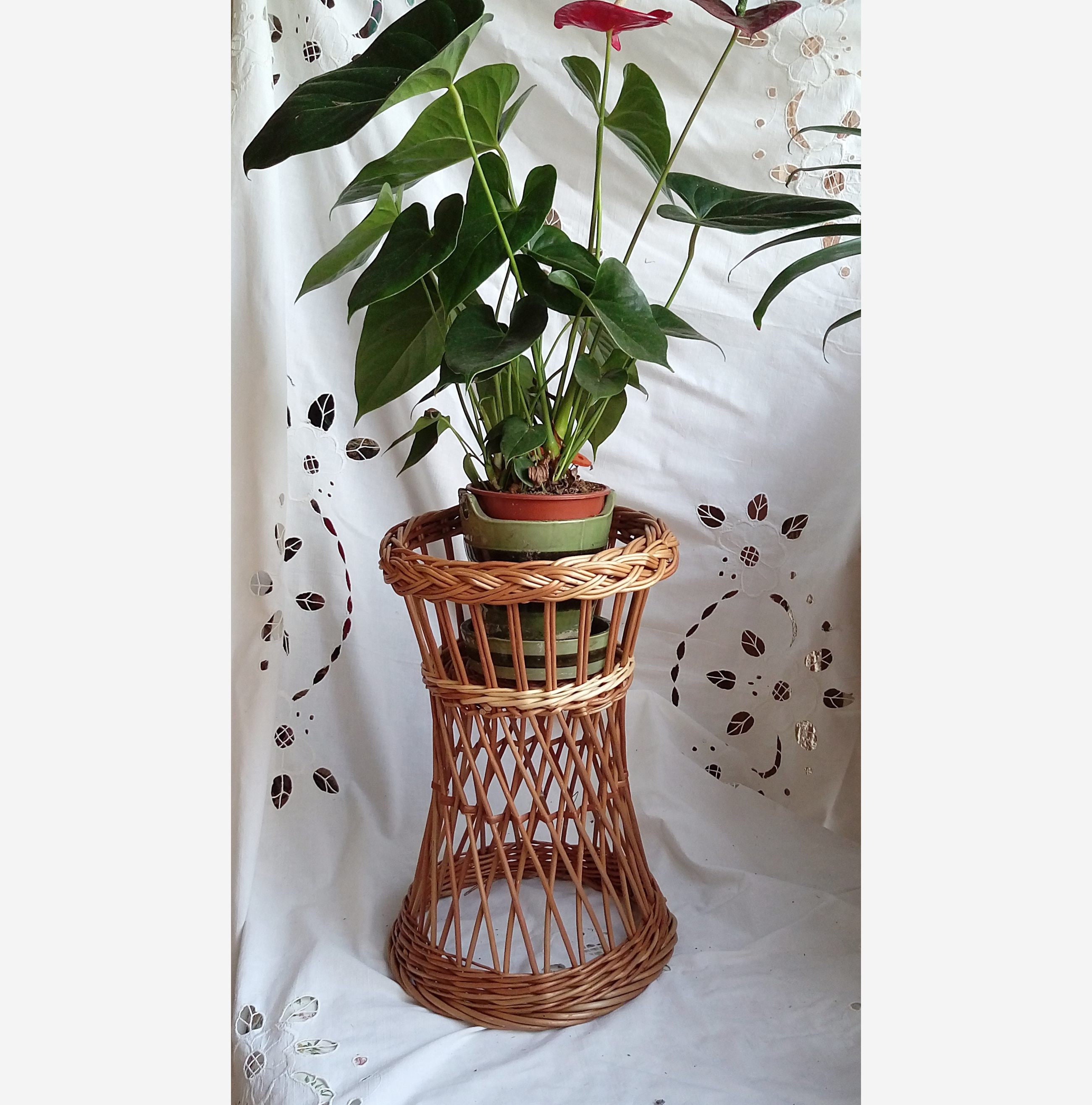 Wicker Flower Pot Holder Wicker Flower Stand Willow Flower Etsy