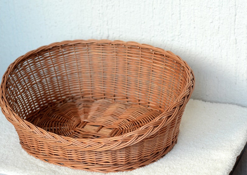 Oval Dog Bed, Wicker Dog Bed, Oval Cat Bed, Wicker Dog Basket, Small Dog Wicker Basket, Natural Material Dog Bed, Pet Basket Pet Bed Natural image 4