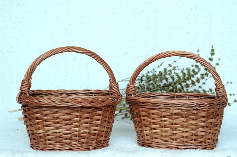 Kids Wicker Basket, Small Basket, Small Willow Basket, Small Wedding Basket, Egg Basket, Easter Basket, Flower Girl Basket, Rustic Wedding No Braid