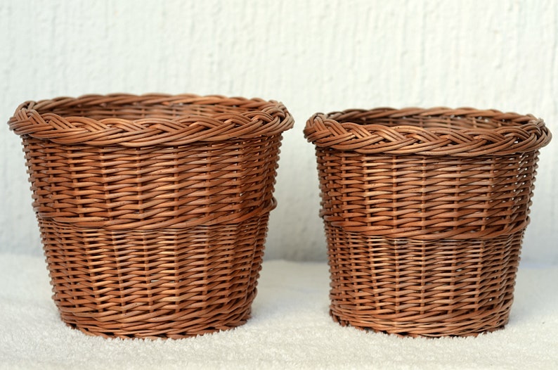 Wicker Plant Pot Basket Plant Pot Wicker Basket Planter Etsy