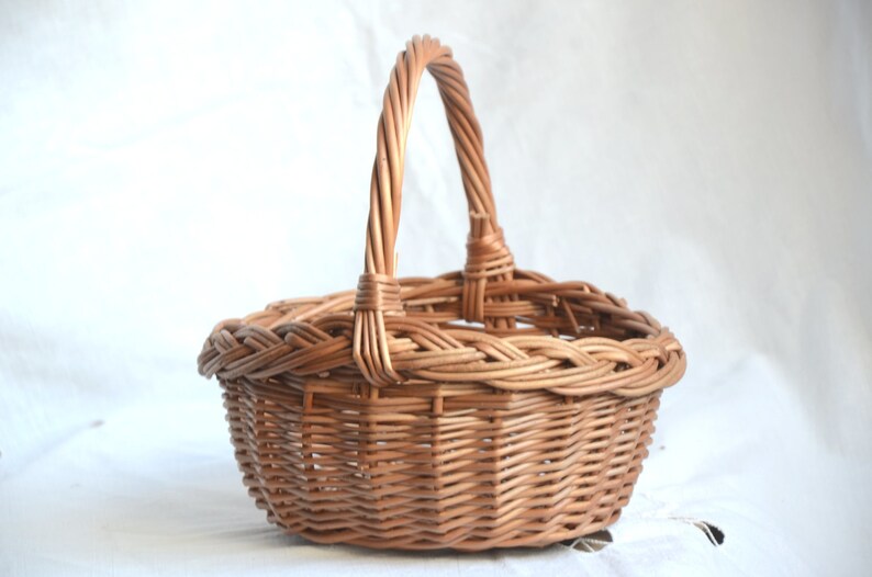 Oval Kids Wicker Basket Easter Basket Egg Hunt Basket Small Etsy