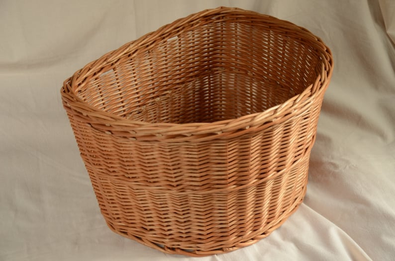 Bicycle Basket, Hand woven Wicker Bike Basket, Wicker Bicycle Basket, Handmade Willow Basket for Bicycle, Bike Wicker Basket Traditional image 2