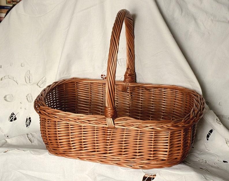 Rectangular Wicker Basket Gift Basket Shallow Basket Etsy