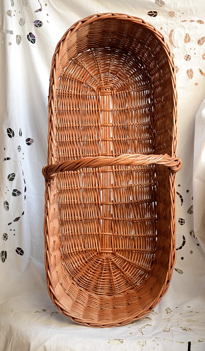 Extra Long Basket with Handle Very Large Wicker Basket Long Etsy