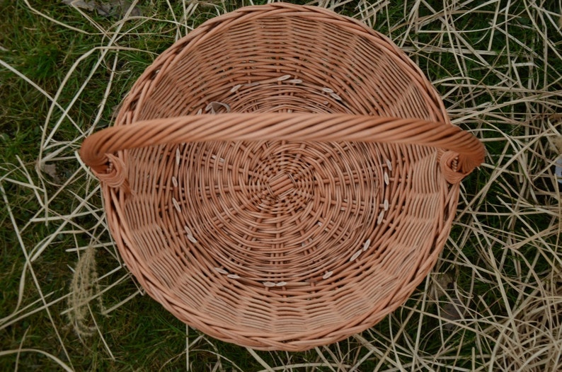 Big Wicker Wedding Basket Round Basket Shallow Handled Etsy Australia