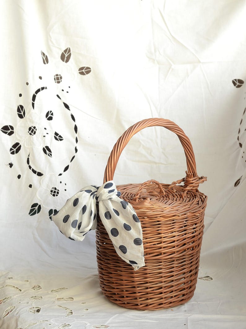 Jane Birkin Basket Round Wicker Basket with Lid Round Willow Etsy France