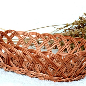 Panera artesanal para pan redonda y asas en cuerda utensilio de mesa