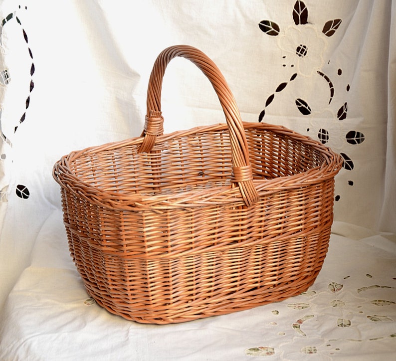 Rectangular Basket Picnic Basket Handmade Willow Basket Etsy
