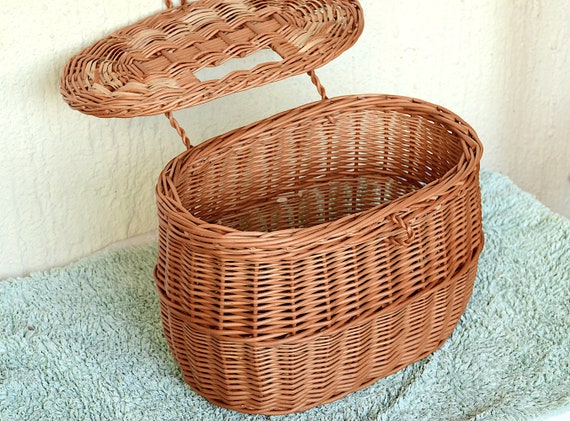 Onion Basket, Potato Basket, Oval Storage Basket With Lid