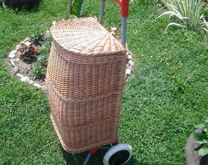 Wicker Shopping Trolley Wicker Shopping Basket Trolley Etsy Australia