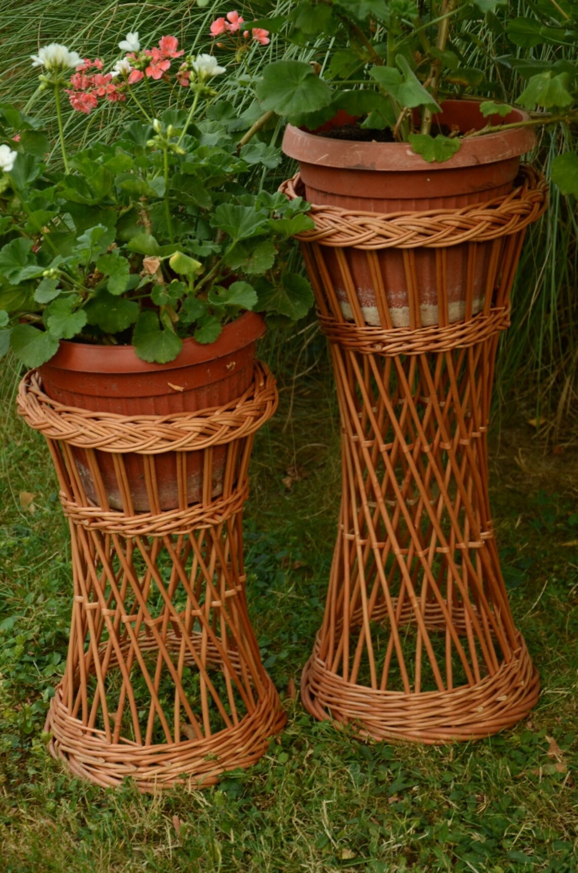 Wicker Flower Pot Holder Wicker Flower Stand Willow Flower Etsy