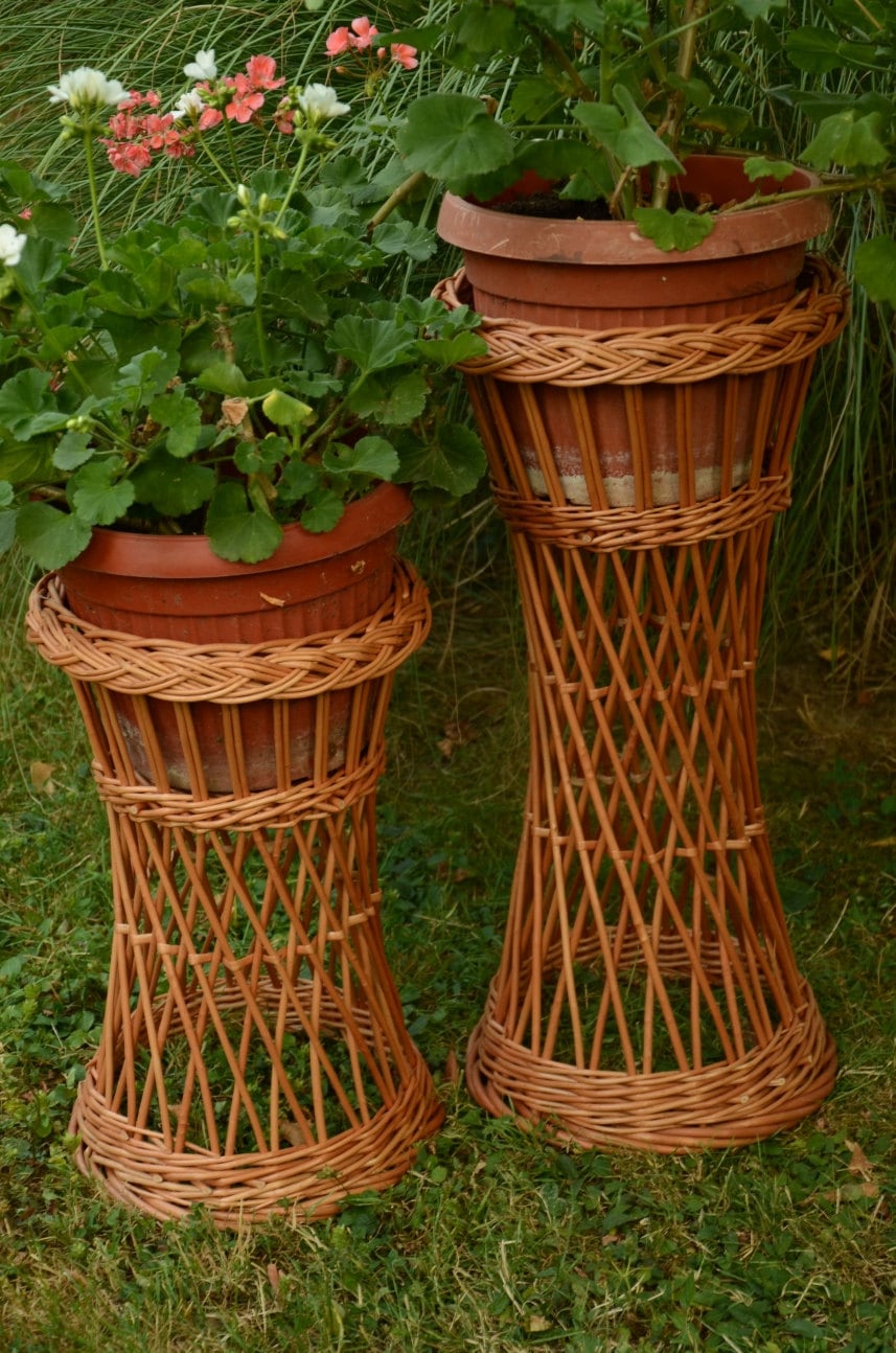 Wicker Flower Pot Holder Wicker Flower Stand Willow Flower Etsy
