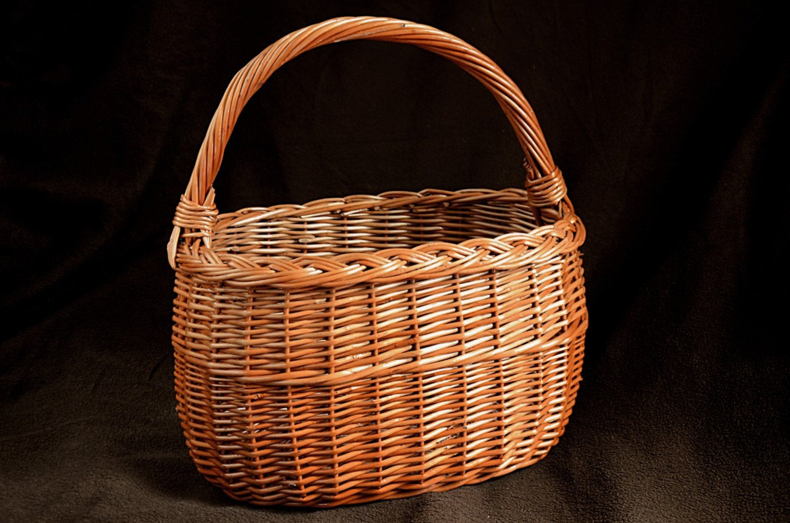 Handmade Wicker Basket Handwoven Willow Basket Wicker Picnic Etsy