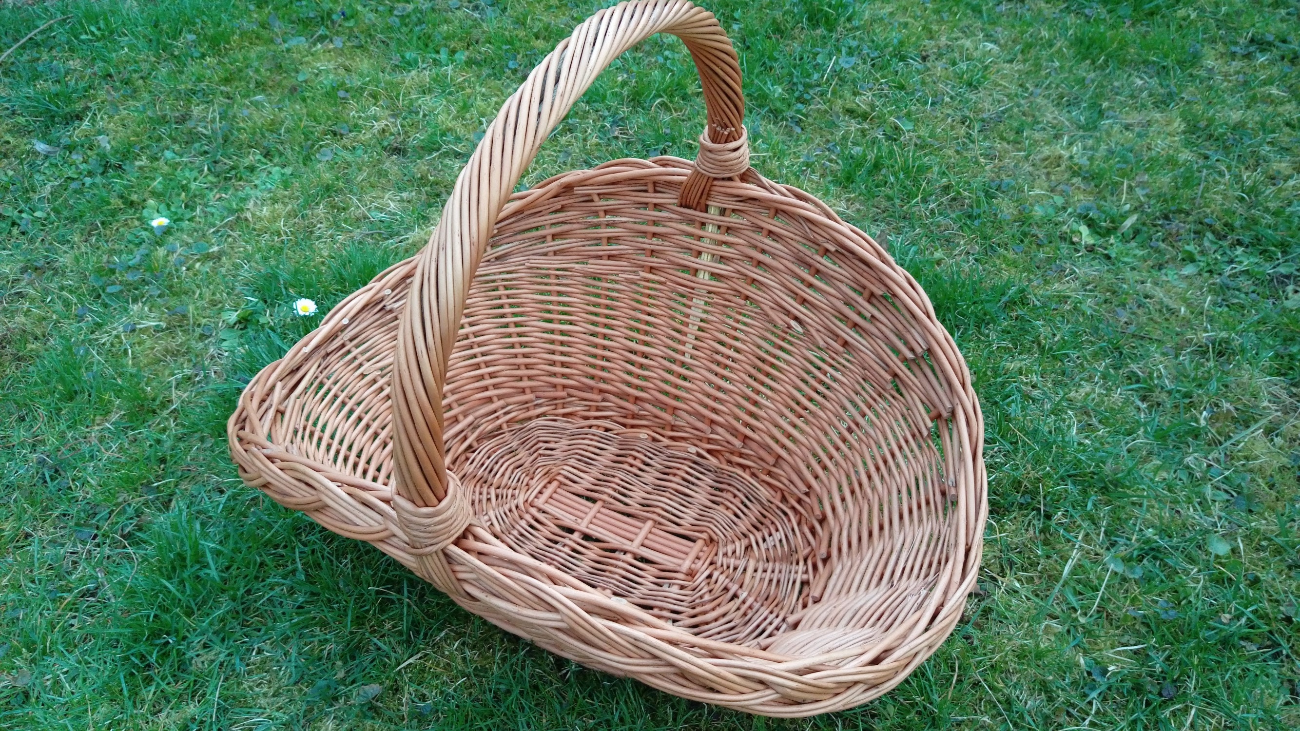 Large Wicker Basket Large Gathering Basket Firewood Basket Etsy