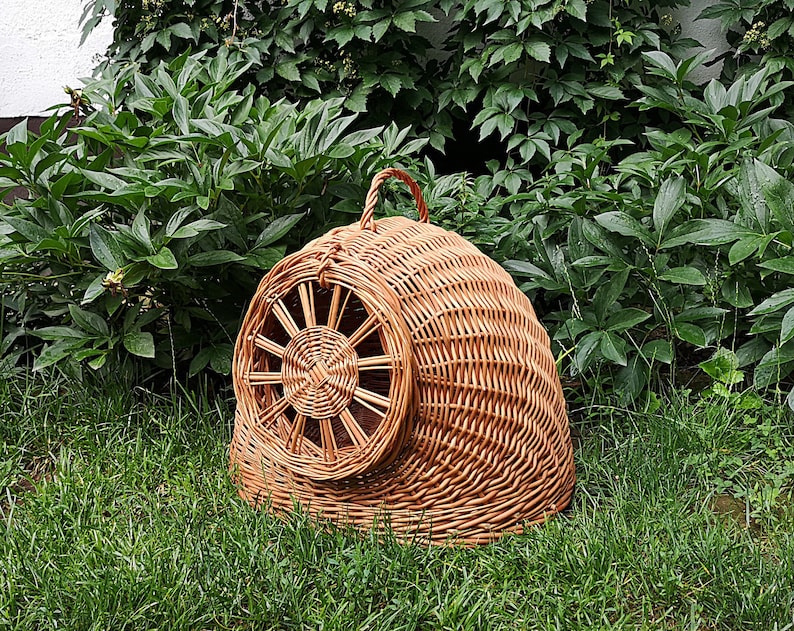 Wicker Cat Bed, Cat Cave, Wicker Cat Basket, Wicker Cat House, Cat/Small Dog House Willow Basket for Cats, Cat Furniture, Wicker Cat Carrier image 1