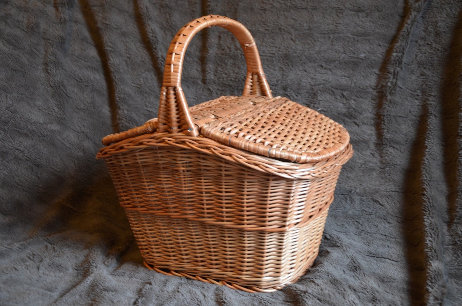Handmade Wicker Picnic Basket Handmade Willow Basket Picnic Etsy