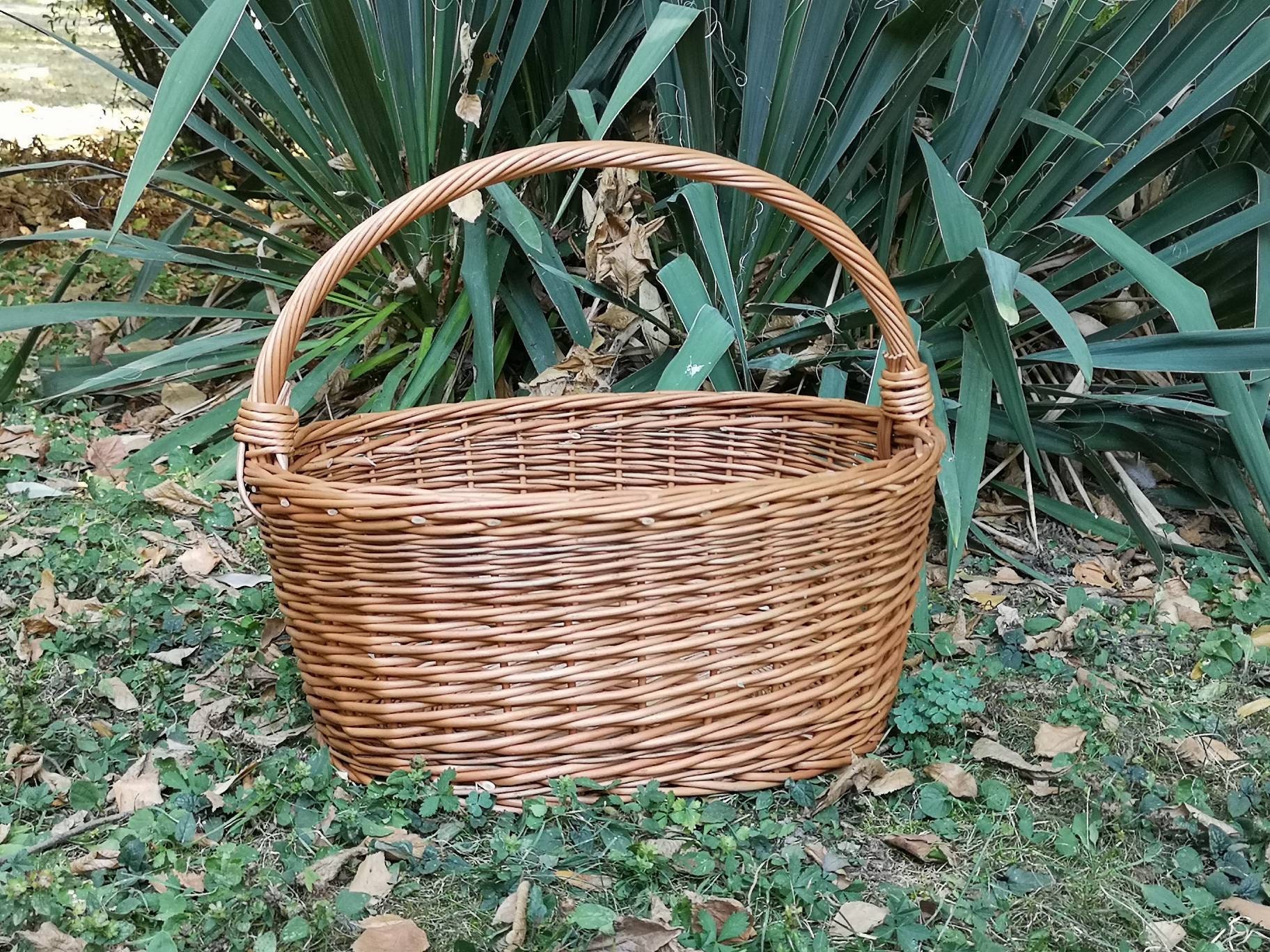 Oval Wicker Basket Handmade Willow Picnic Basket Market Etsy