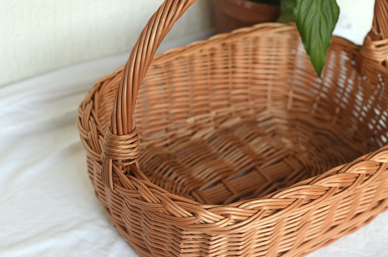 Rectangular Wicker Basket Gift Basket Shallow Basket Etsy